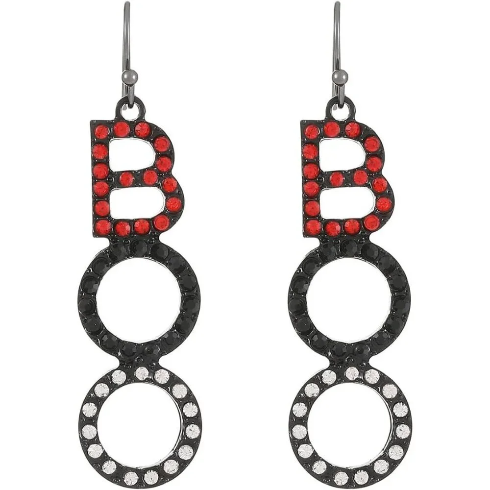 Women's Boo Bat Halloween Black Bat Dangle Earrings Boo And Cute Pumpkin